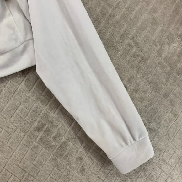 Roma Concept Womens L Hoodie Sweatshirt White Velour Cropped Full Zip Rhinestone - Picture 6 of 16